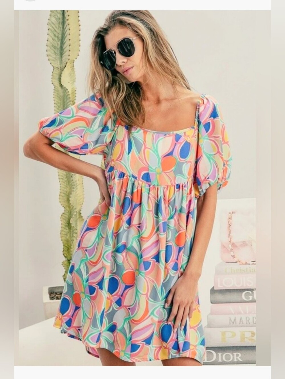 NWT! Fall 90's Y2k Party Women's Boho Puff Sleeve Babydoll Mini Dress XS